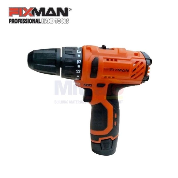 Fixman Mesin Bor Tanpa Kabel Cordless Drill R7101-1B 12 Volt Orange